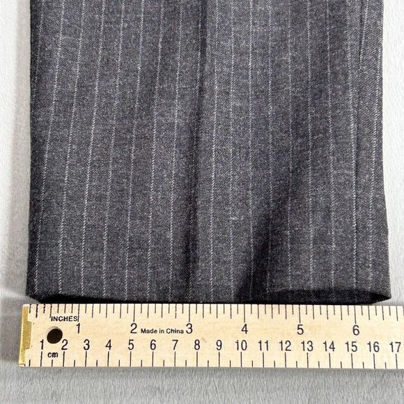 Talbots Pants Women’s 14 Gray White Wool Blend Pinstripe Work Casual Stretch - Picture 10 of 15